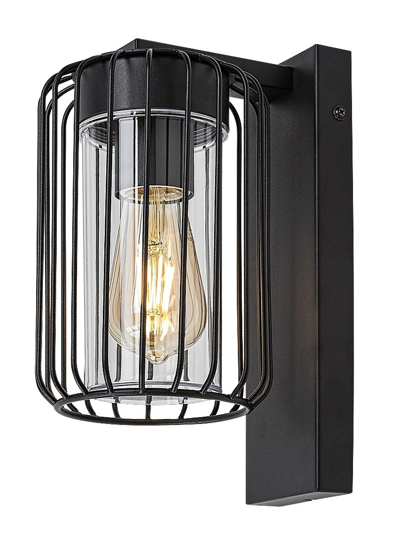 Kinkiet zewnętrznyczarno-przezroczysty TARPA 1xE27x40W IP44 Rabalux