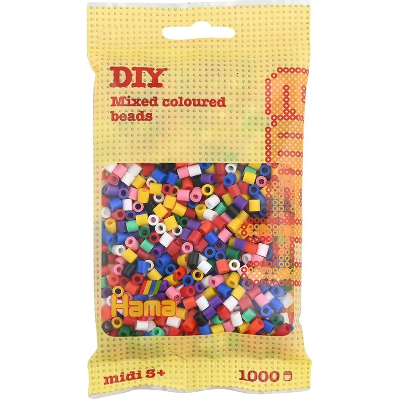 Bastelset 1000er-Set Bügelperlen midi vollton mix
