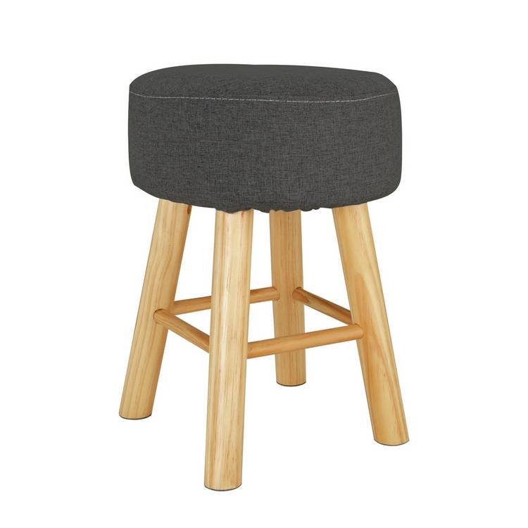 Habitat Sophie Small Fabric Stool - Charcoal