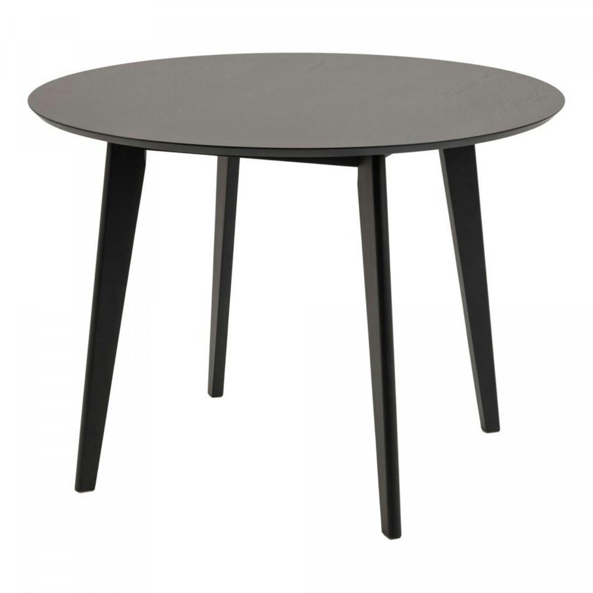 ROXY - Table à manger ronde en bois 105cm noir