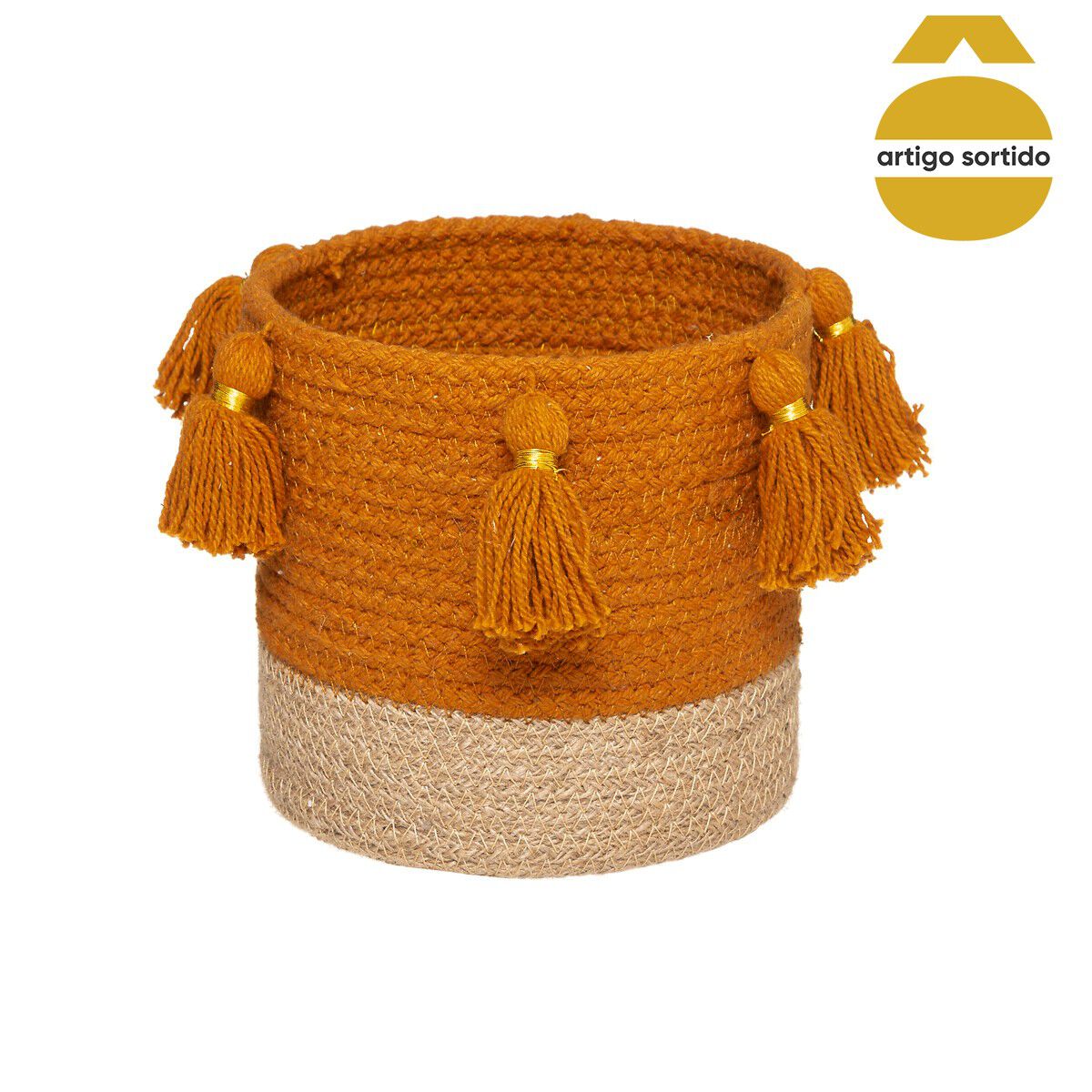 Cesto com pompons GYPSY 14,5x16cm