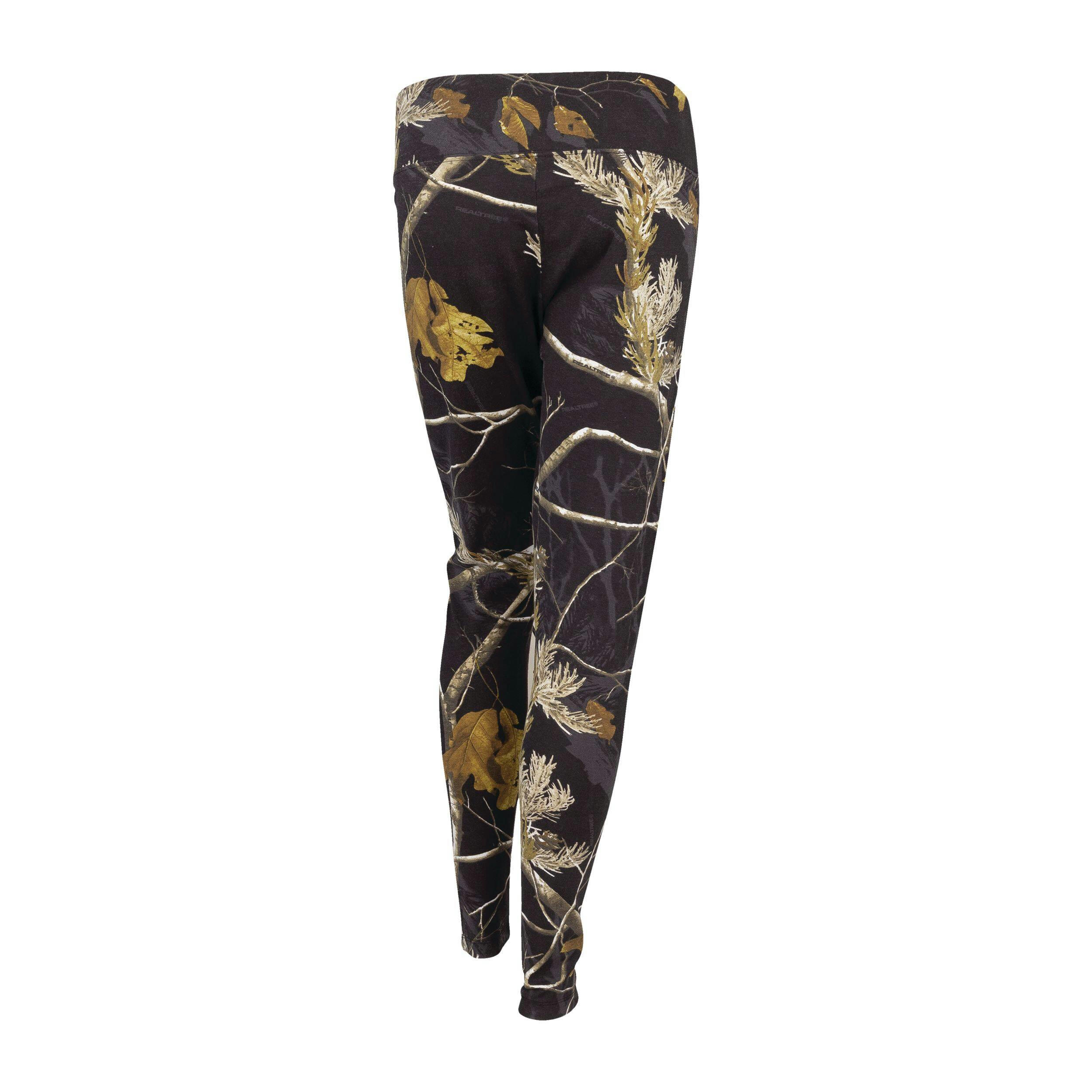 Yukon Gear Women's Soft Comfortable Leggings for Hunting/Hiking, Black Camo