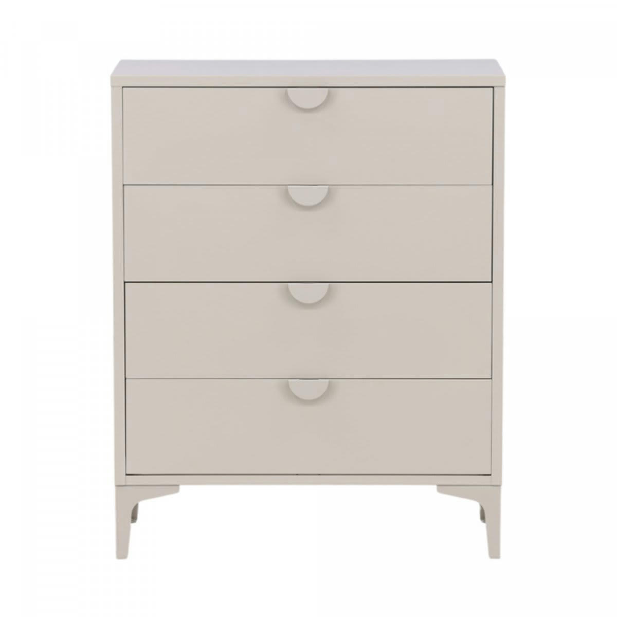 LEYA - Commode tendance 4 tiroirs en métal beige