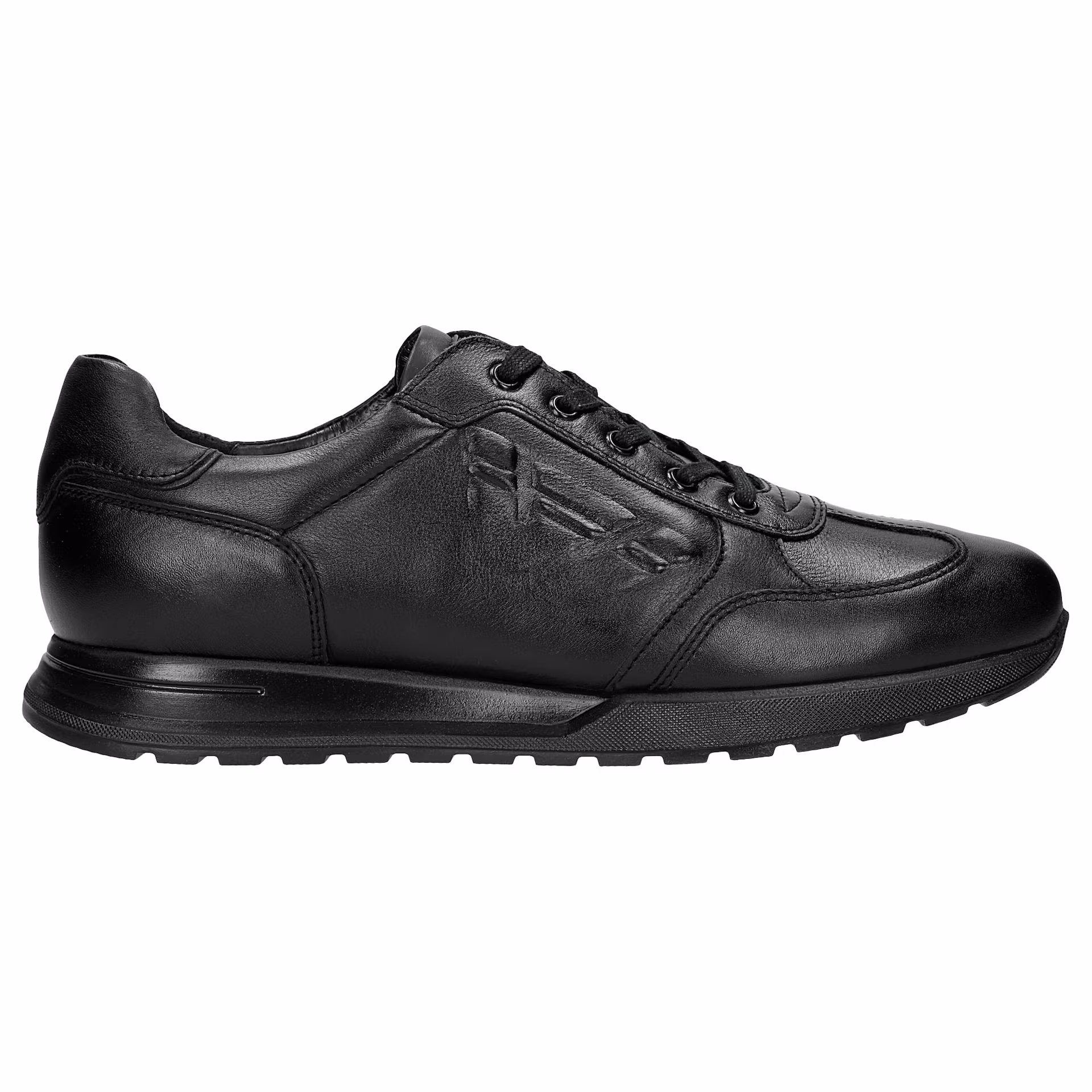 Czarne sneakersy męskie z tłoczonym logo