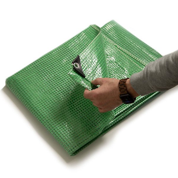 Bâche de protection imperméable Leno 140 gm² VertTransparent 3 x 4 m