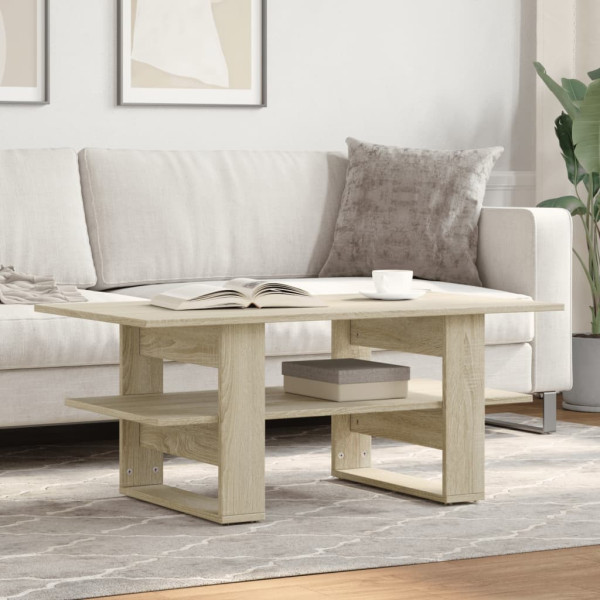 Stolik Kawowy Ława Stół Brązowy 102x55x42 Półka Do Salonu Do Pokoju