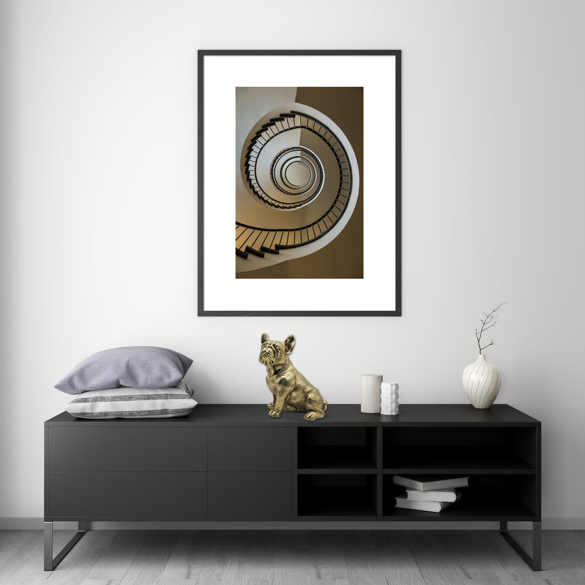 CHIEN - Statue chien en résine or