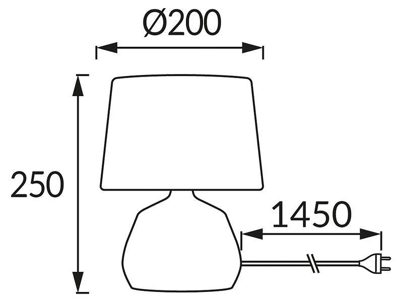 Lampa stołowa Jagoda ceramiczna czarno-srebrna