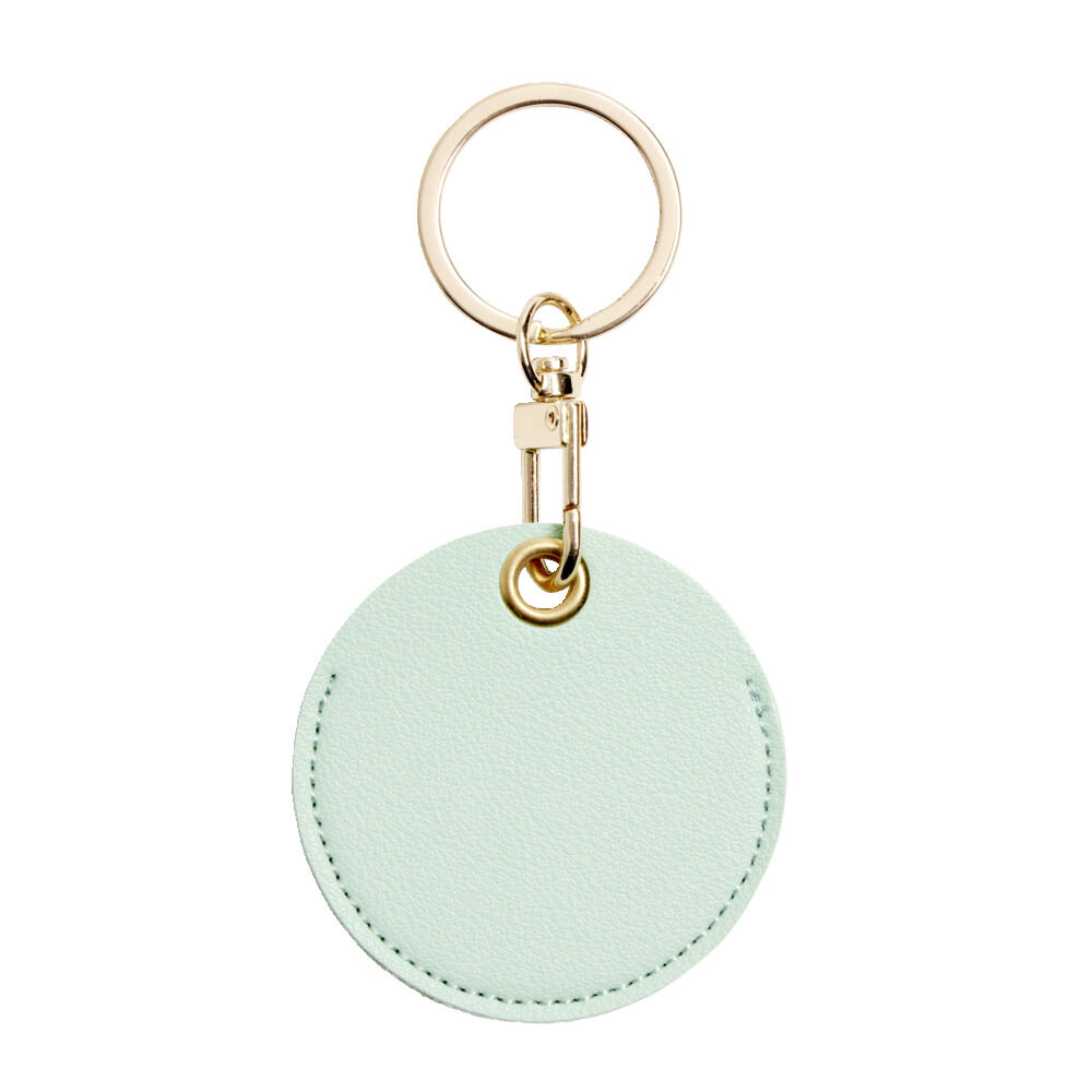 Porte clé rond simili - 3 coloris