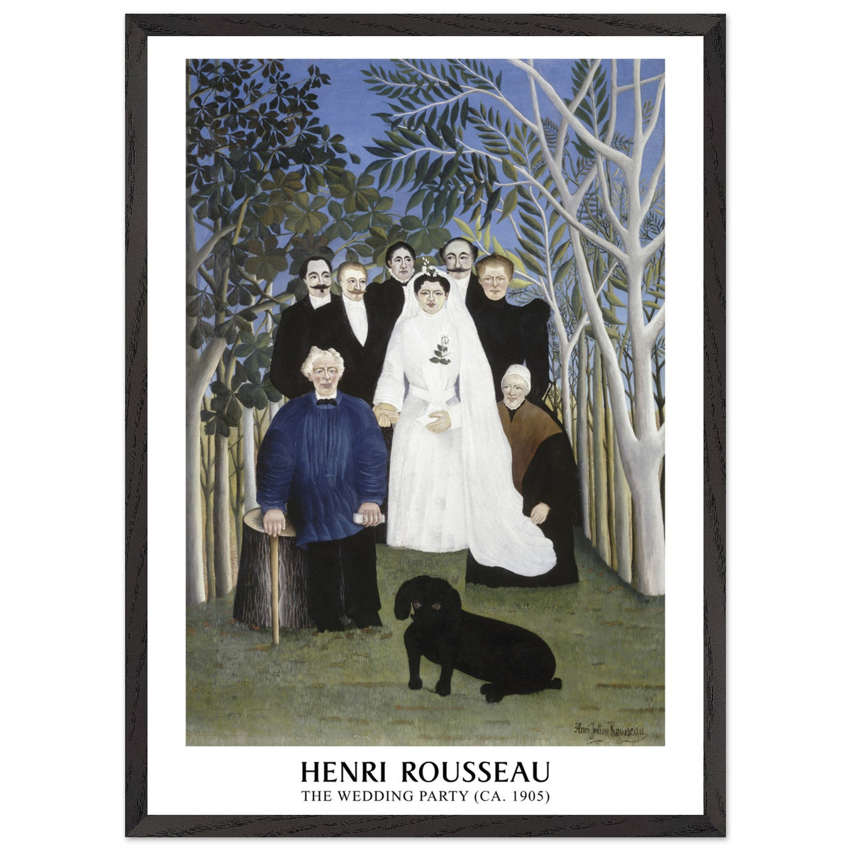Artfulprints Poster met Lijst Henri Rousseau - The wedding party  - 50x70 cm - Meerkleurig