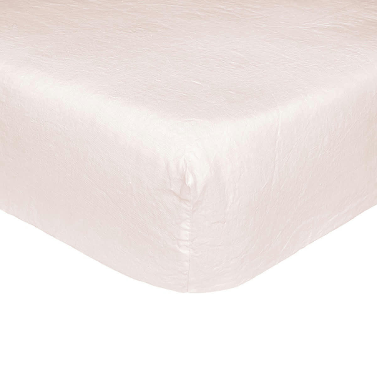 ROSEE - Drap housse uni en lin rose 180x200