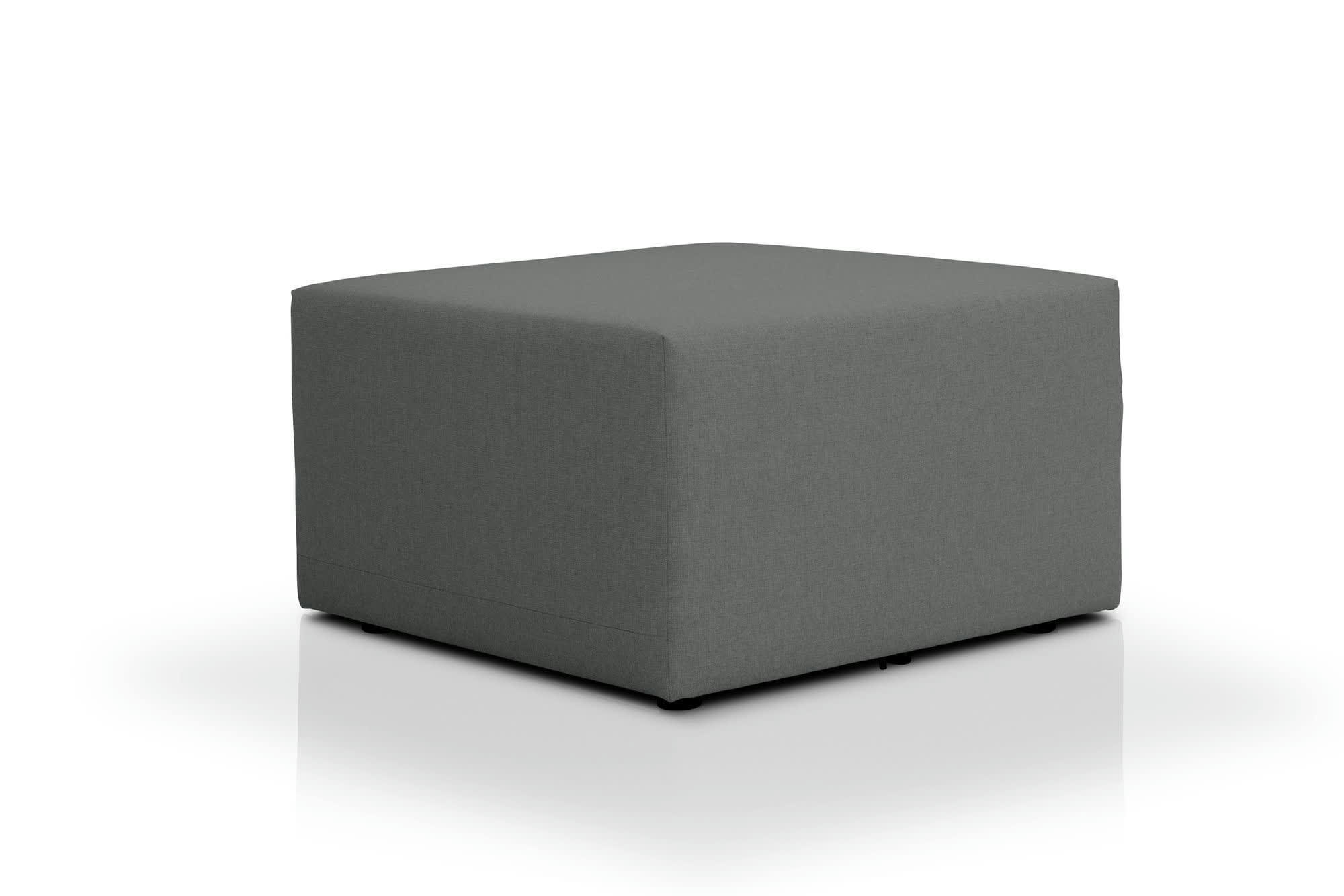 CENTAURI - Pouf carré 1 place  en tissu gris foncé