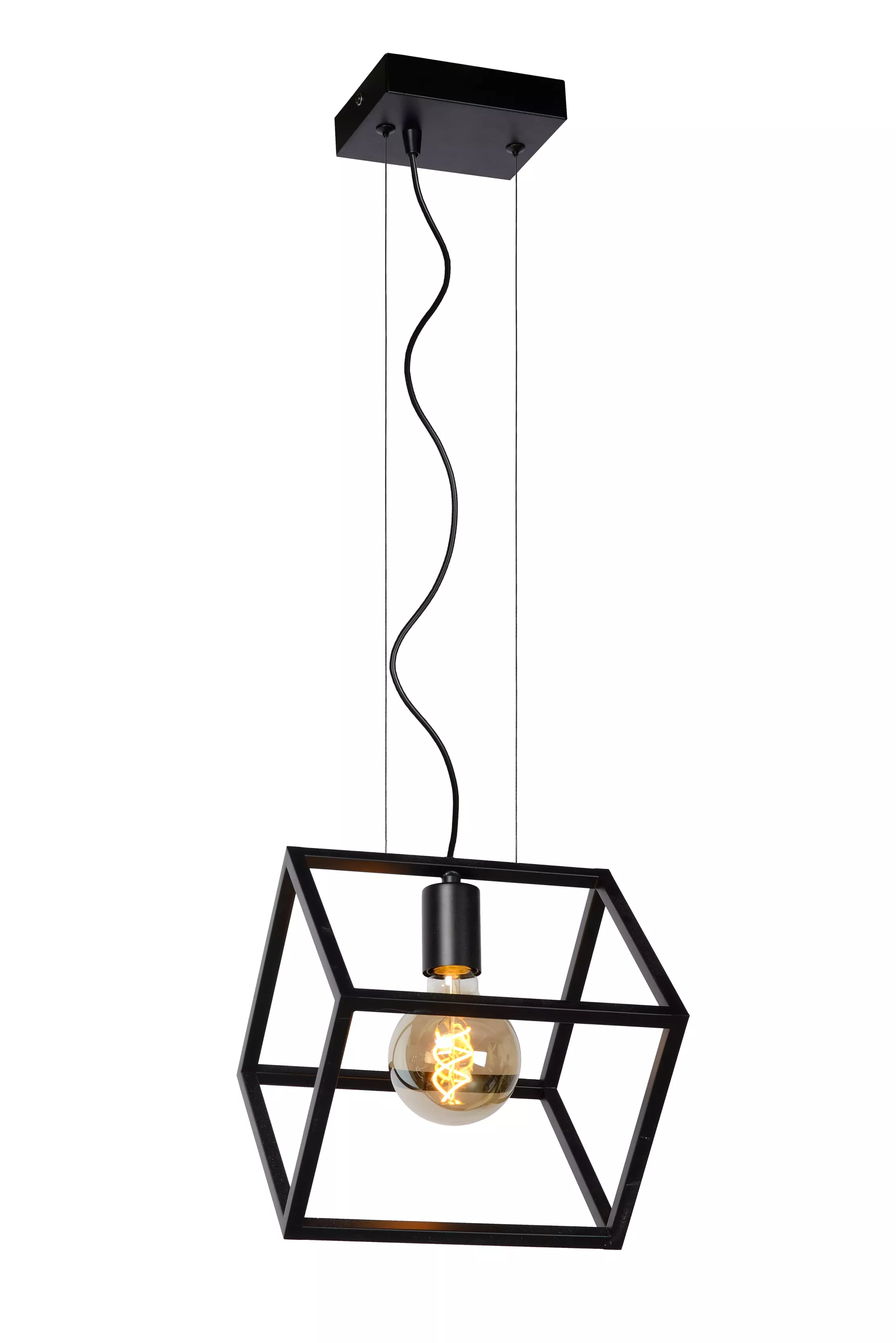 Lampa wisząca czarna FABIAN 1xE27x40W wym: 161x25x28 cm Lucide