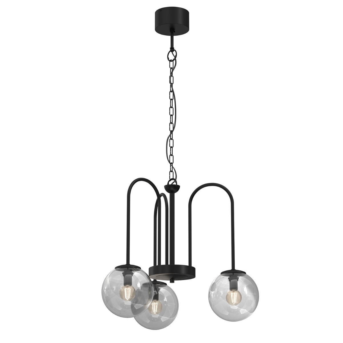 Lampa wisząca czarny matowa-przezroczysta Cambridge 3xE14x15W Luminex