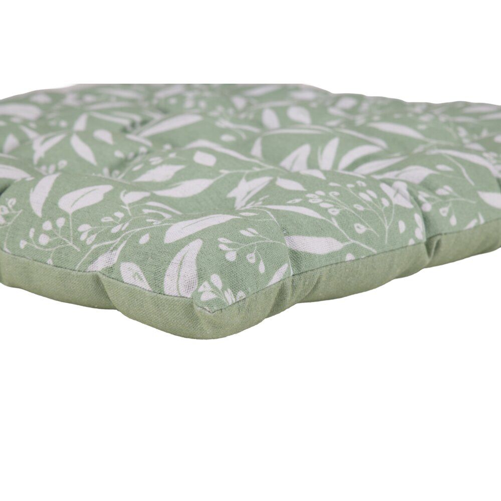 Galette de chaise carrée motif liberty vert 40x40cm