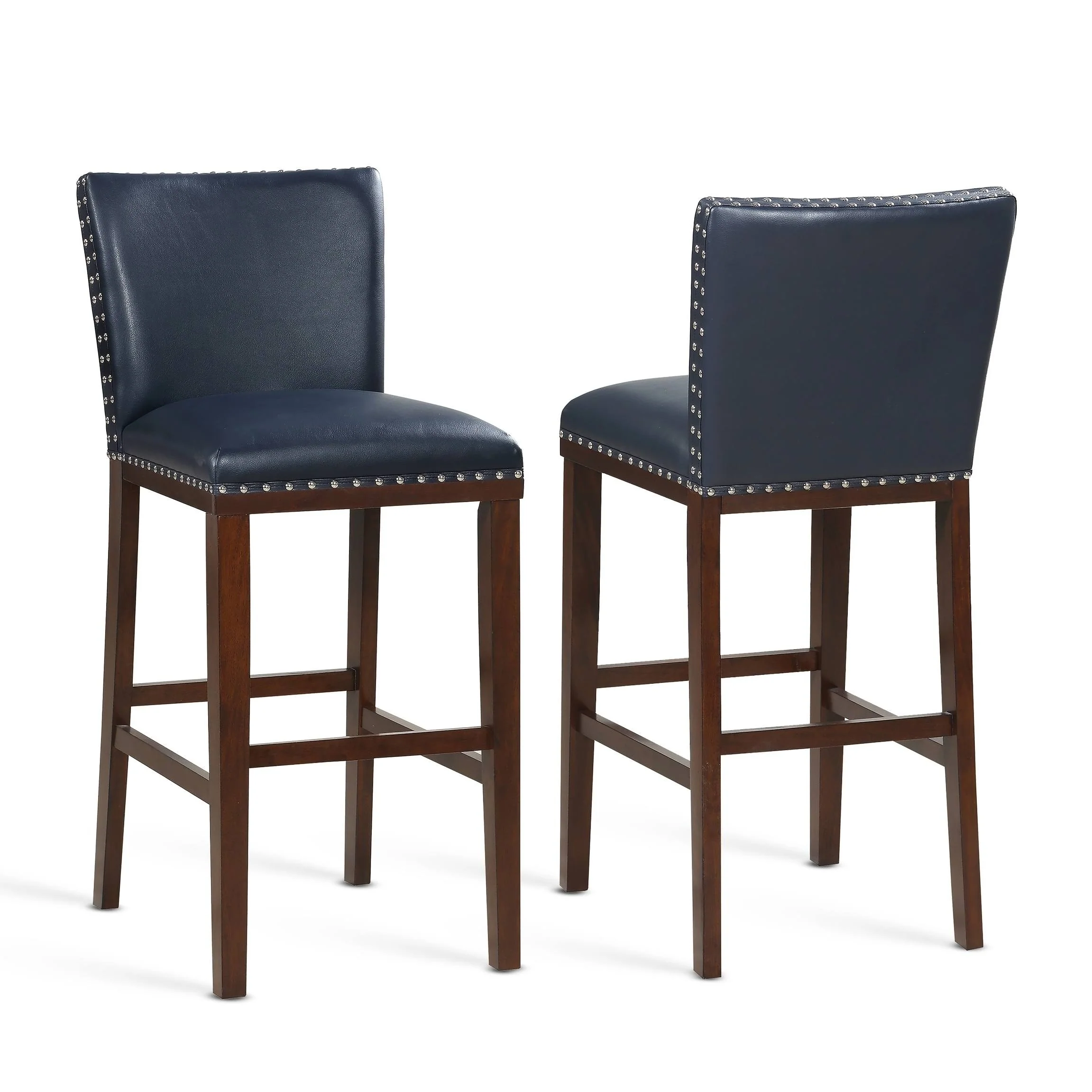Toledo Wood and Faux Leather Bar Stools (Set of 2) by Greyson Living