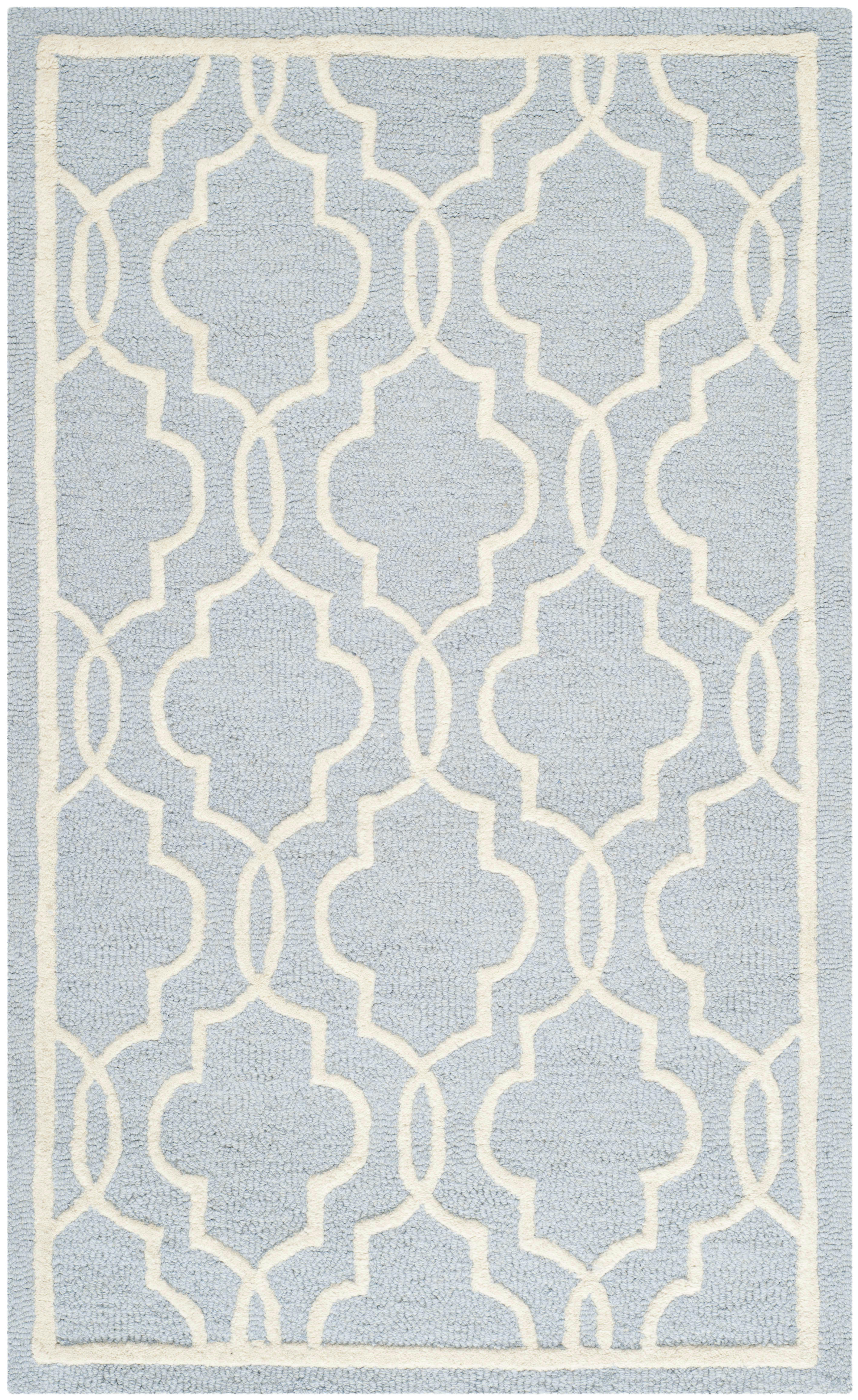 CAMBRIDGE - Tapis de salon interieur en bleu clair & ivoire, 91 x 152 cm
