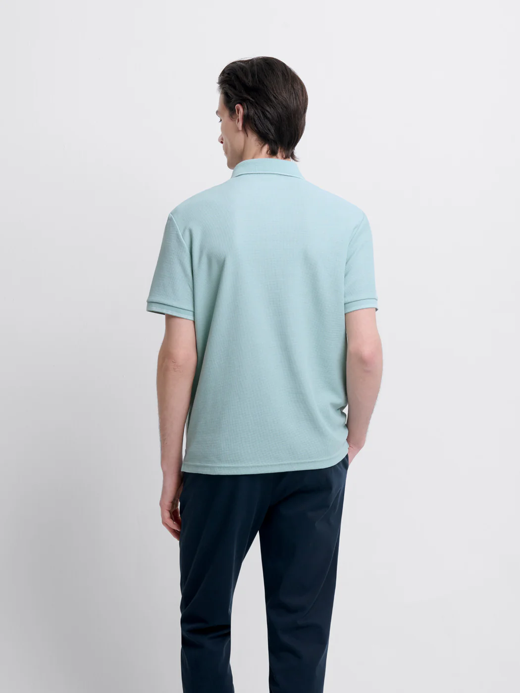 Polo col boutonné gauffré