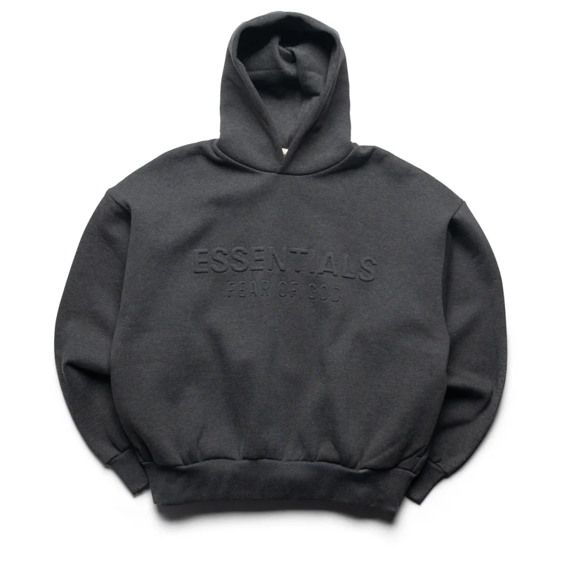 Fear Of God Essentials Embossed Classic Hoodie - Charcoal Heather