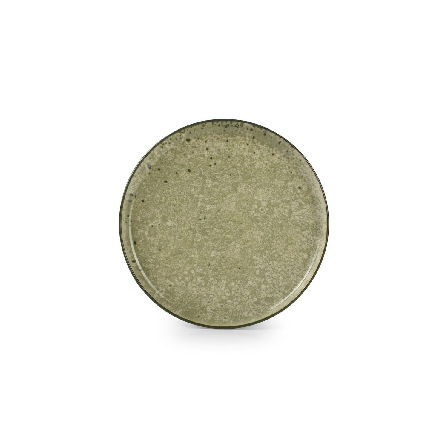 Ona - Plat bord 20cm groen Gravel - Set van 6