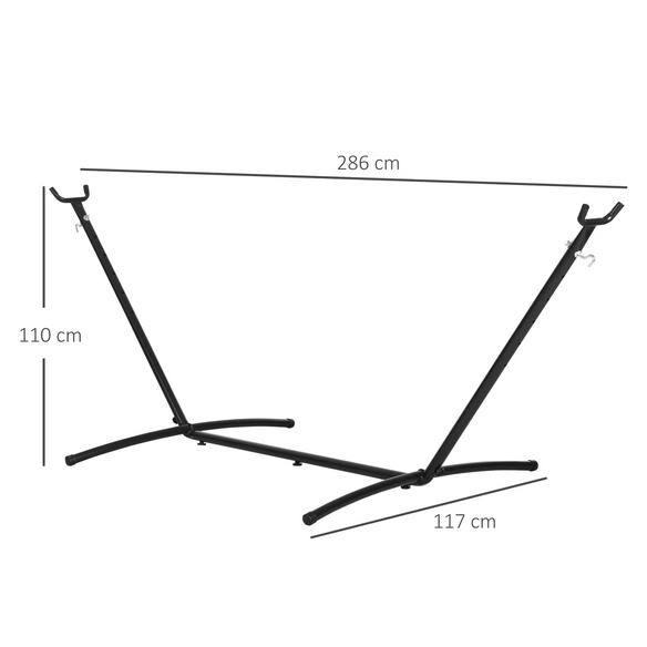 Gestell, Liegefläche: Format: 280 x 120 x 110 cm, schwarz
