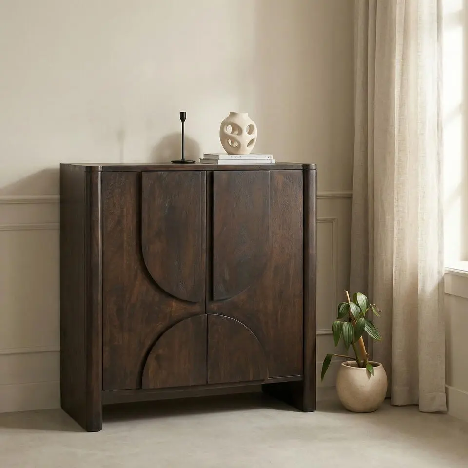 Kabinetkast Donkerbruin Hout - 80x40x80cm - Zana