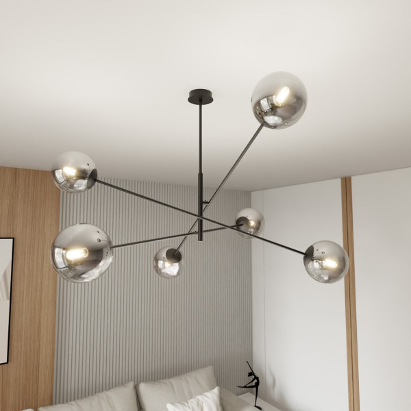 Lampa Sufitowa Linear 6 Black/Grafit