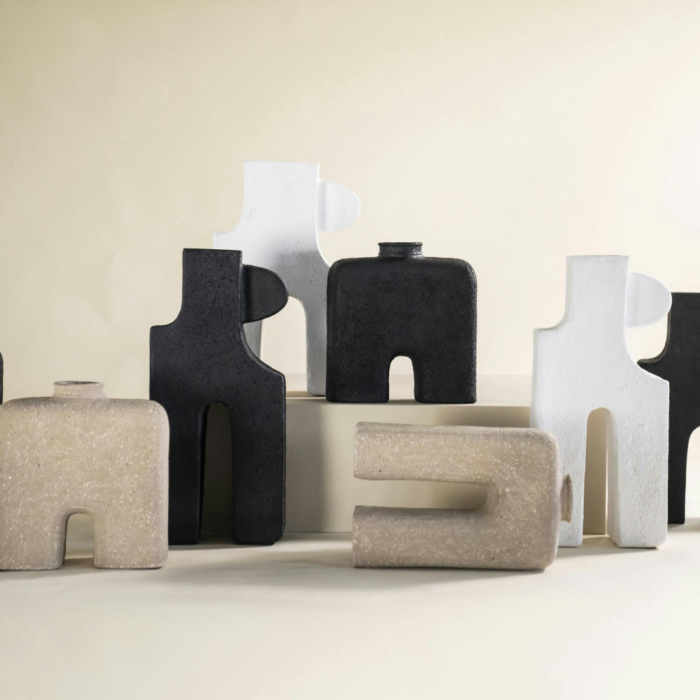 ARC - Vase en arc H32cm noir