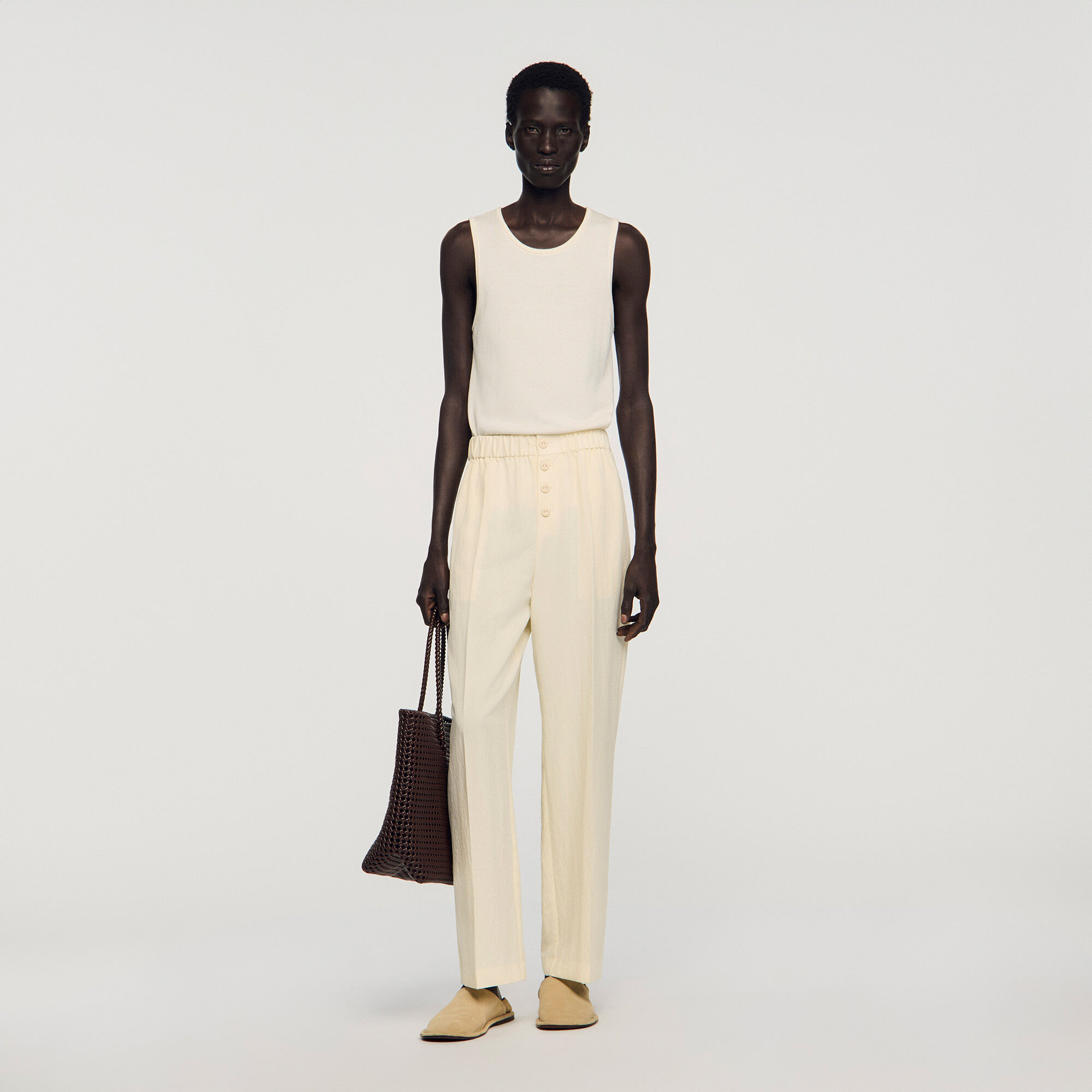 Pantalon fluide élastiqué