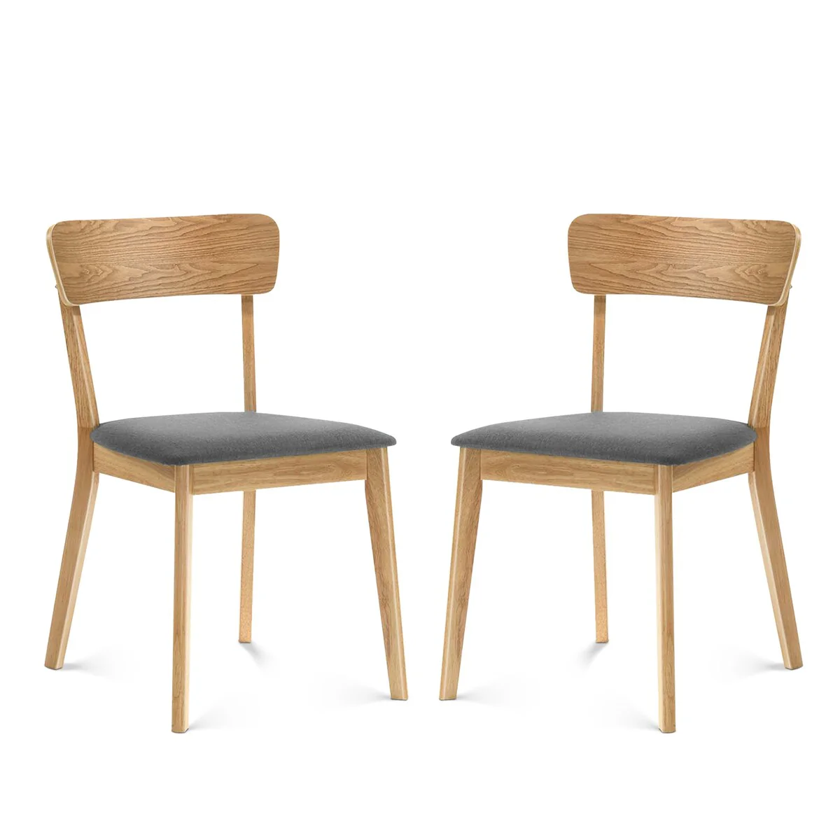 Dining Chair Set Of 2, Solid Rubberwood Foam Upholstery Cushion Seat Wooden Ladder Back Side Chairs