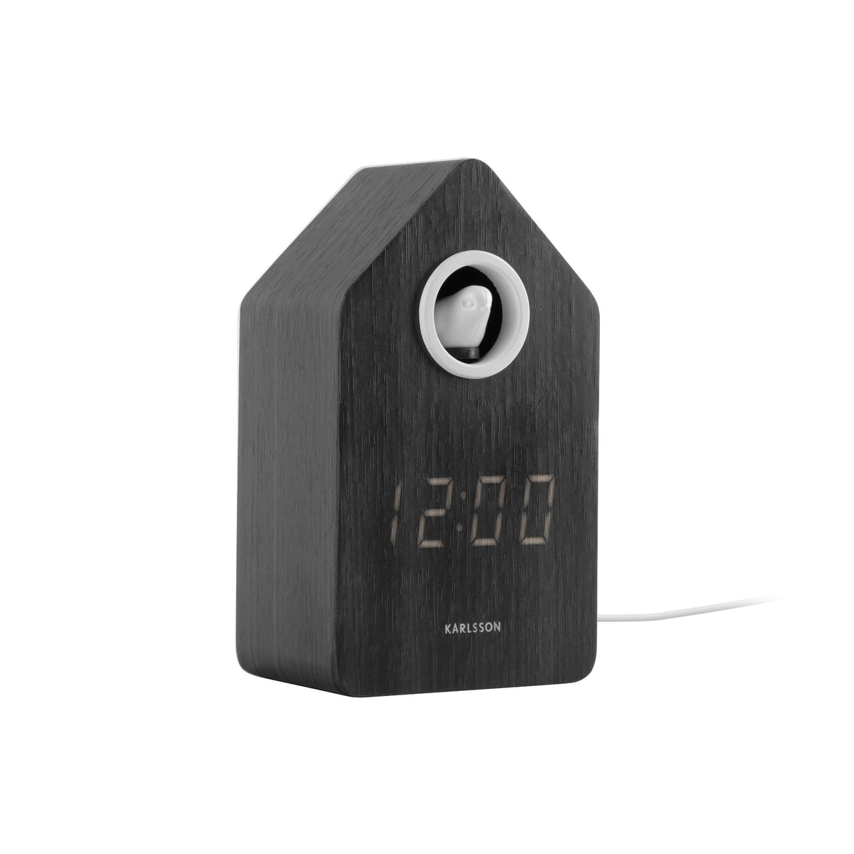 Karlsson wekker Cuckoo LED - zwart - 6x9x15.3cm