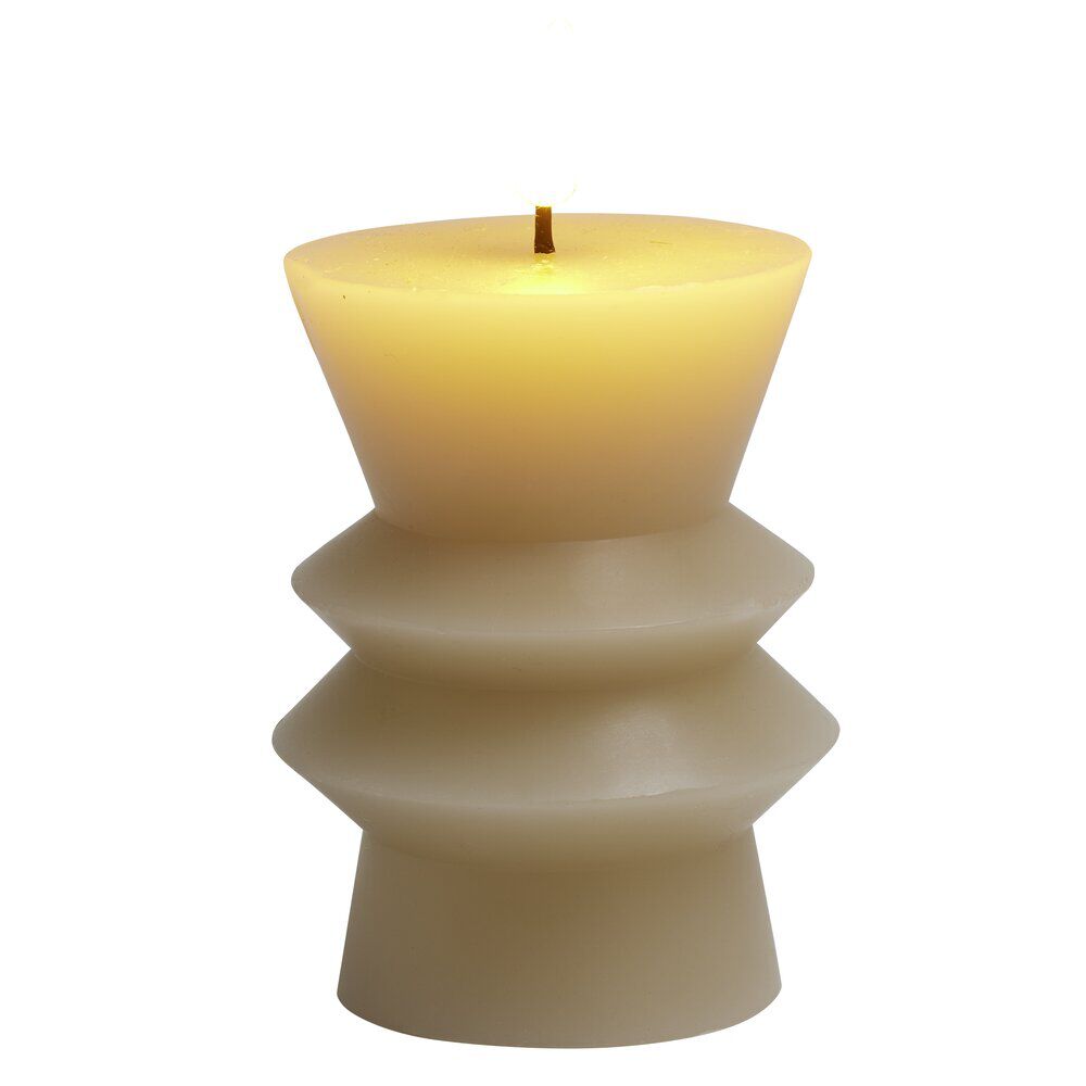 Bougie LED sculptée blanche Ø7,5xH10cm