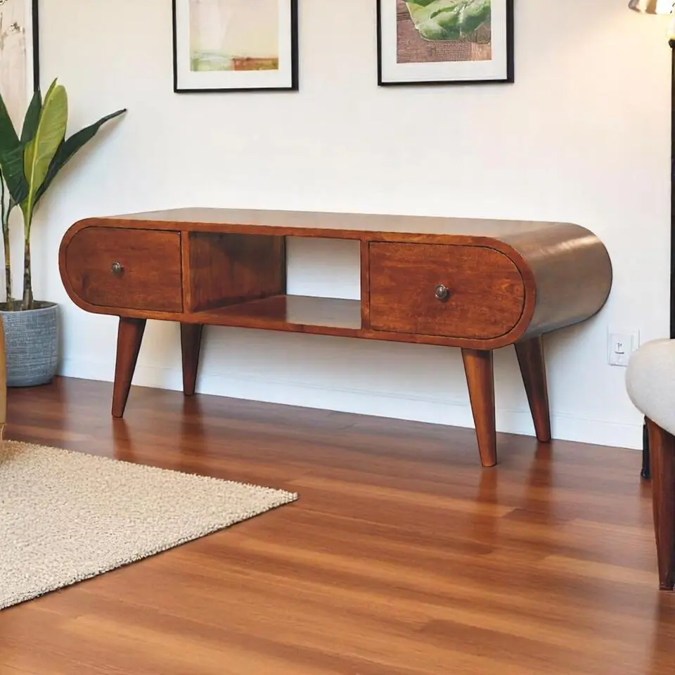 Massief Houten Kastanje London TV meubel, Woonkamer