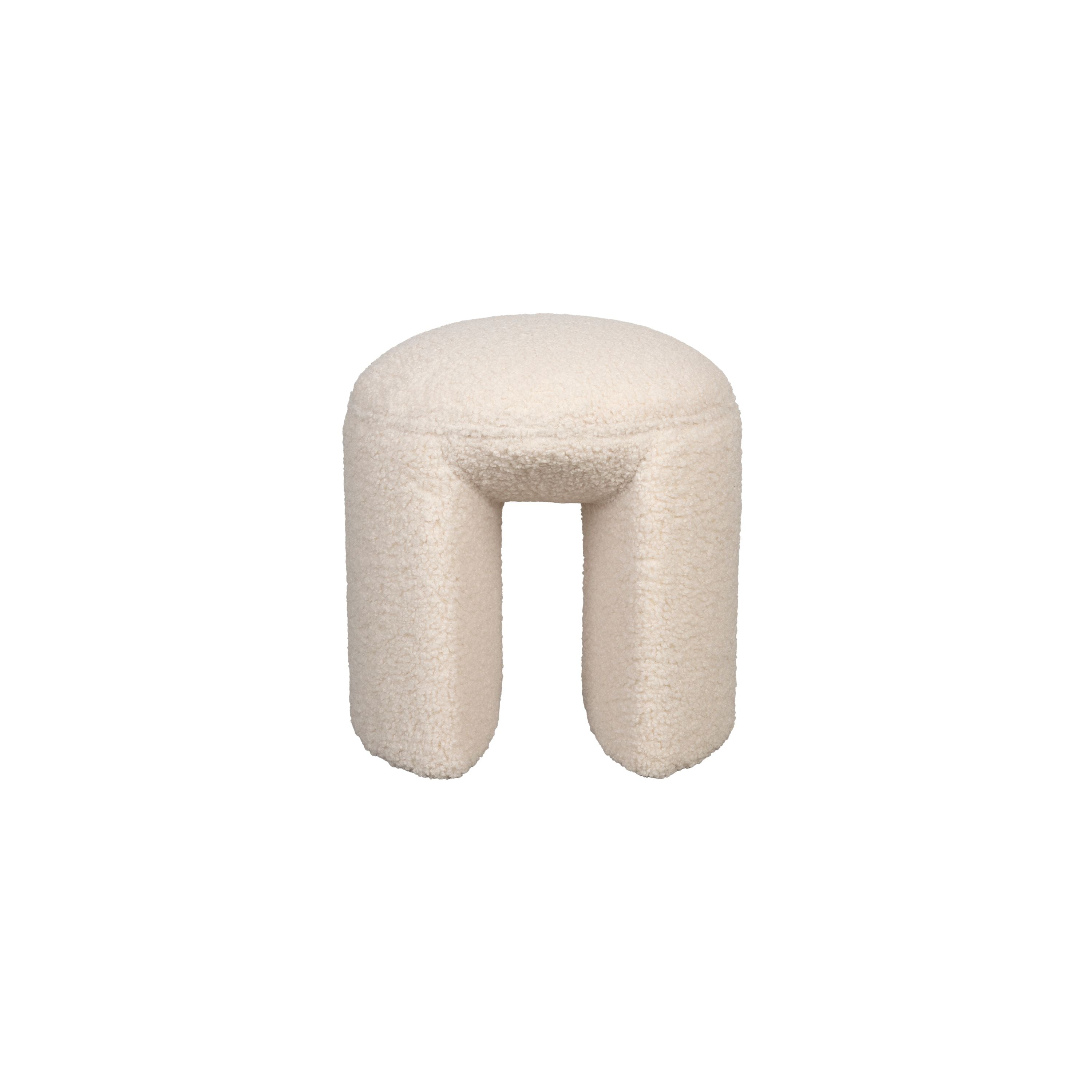 Housecraft Living Noxx Kruk/ Poef Teddy stof Wit