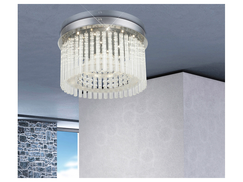 Lampa sufitowa Joyce LED szklana srebrna