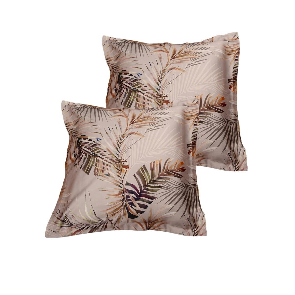 TRESOR - Lot de 2 Taies d'oreiller 63x63 cm satin de coton