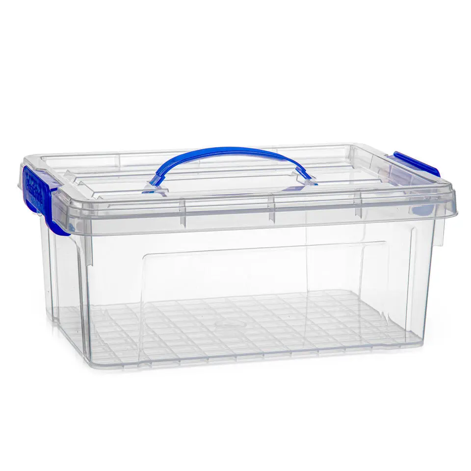 Plasticforte Opbergbox met deksel - blauw - 8.5L - kunststof