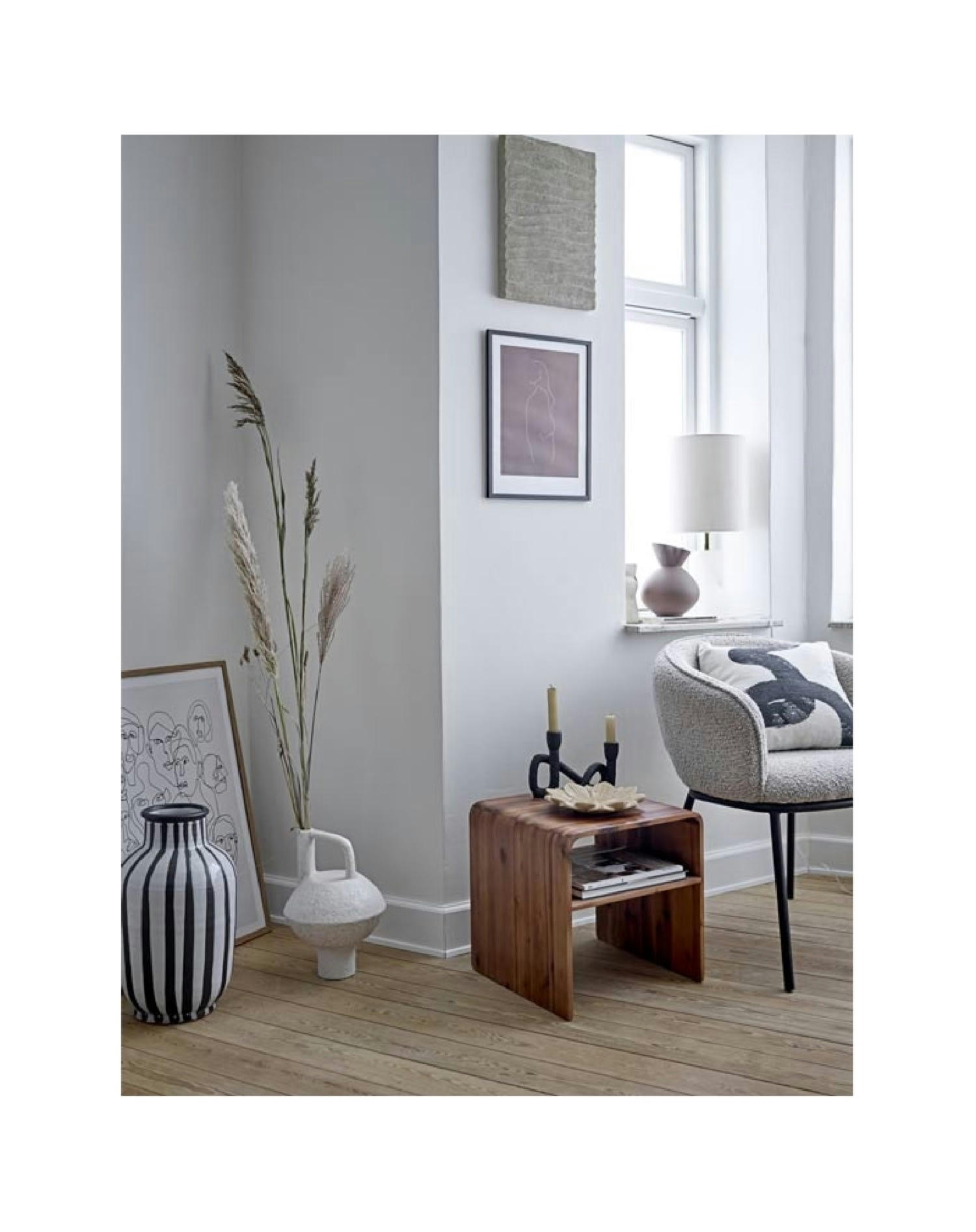 SCHILA - Vase à décorer en terre cuite blanc H44cm