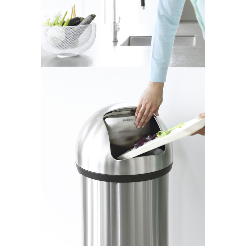 Poubelle Push Bin acier mat 60 L BRABANTIA