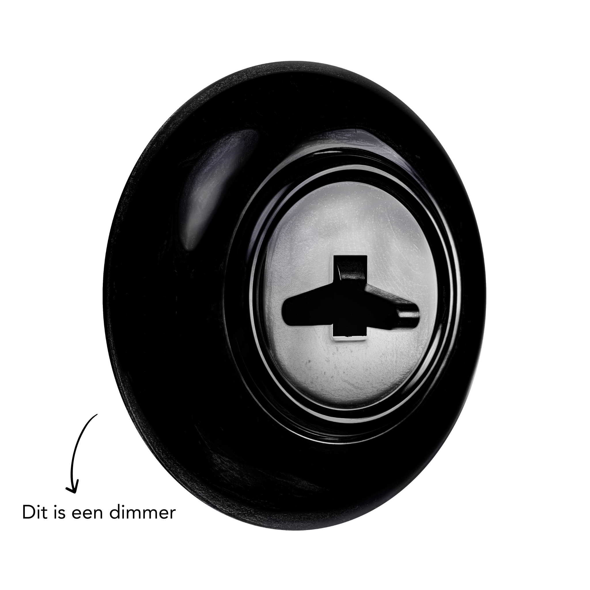 De Oude Schakelaar dimmer - mat zwart - rond