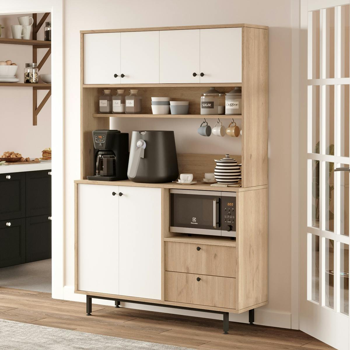 Buffet cuisine moderne niche micro-ondes L 120 cm JENA