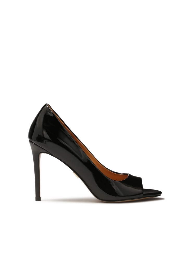 Classic black peep toe pumps