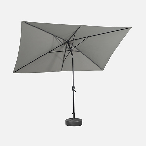Parasol droit rectangulaire 2x3m - Touquet - Kaki - mât central en aluminium orientable et manivelle d'ouverture