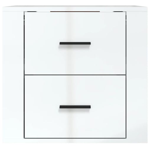 NNEVL Wall-mounted Bedside Cabinet High Gloss White 50x36x47 cm