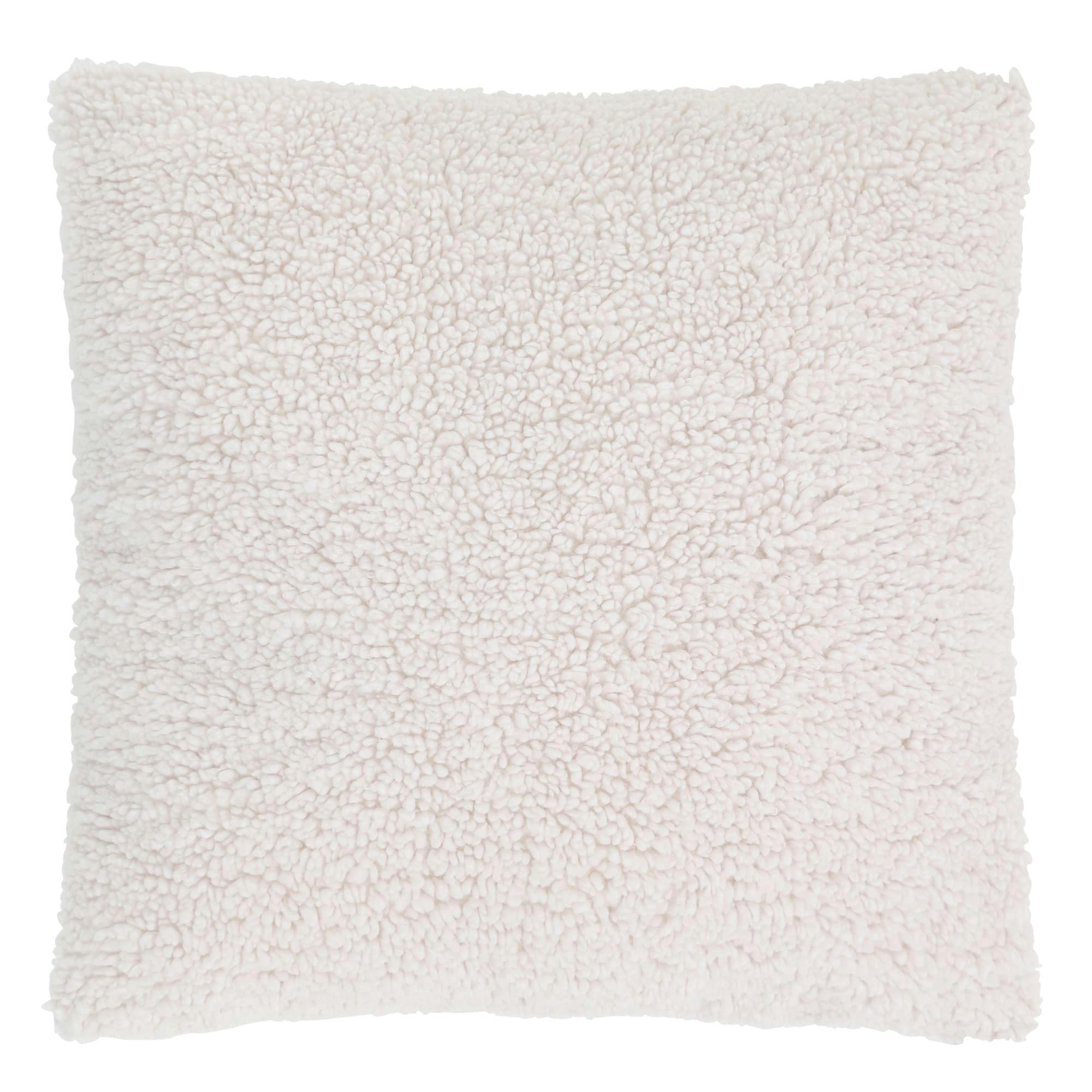 - Coussin en molleton imitation peau de mouton crème