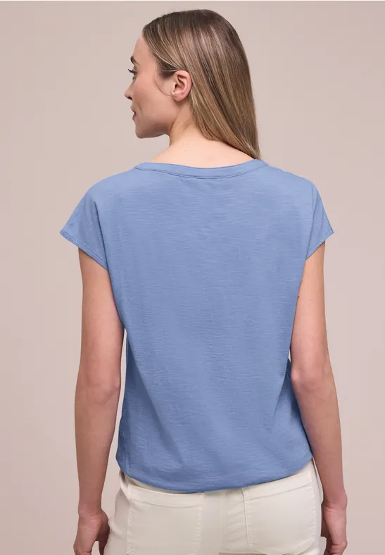 Dropped Shoulder Shirt mit Split Neck