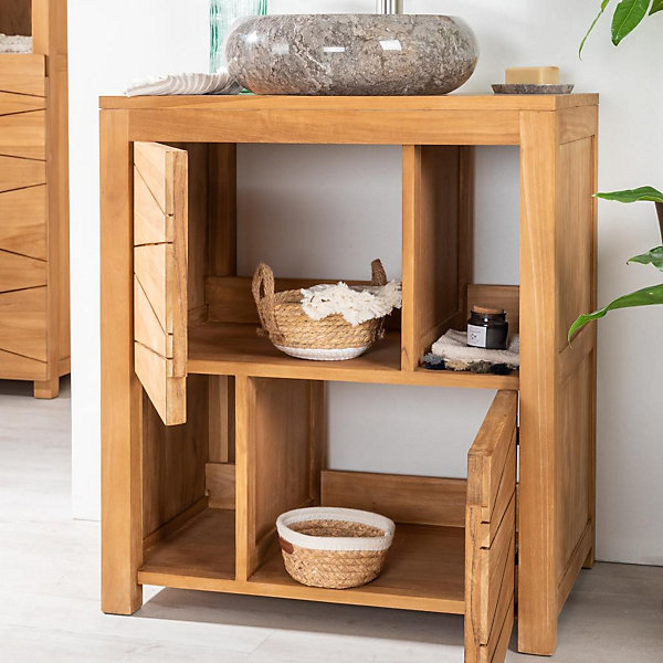 Meuble de salle de bain en teck massif Cosy 70 cm
