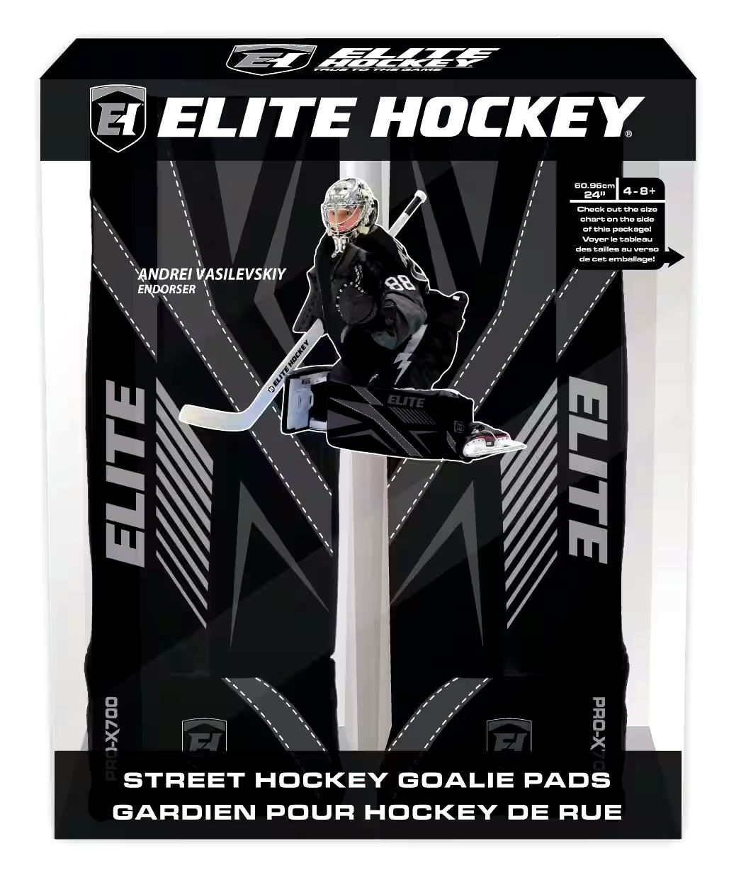 Elite Hockey Vasilevskiy PRO-X700 Street Hockey Goalie Leg Pads, Junior, 24-in