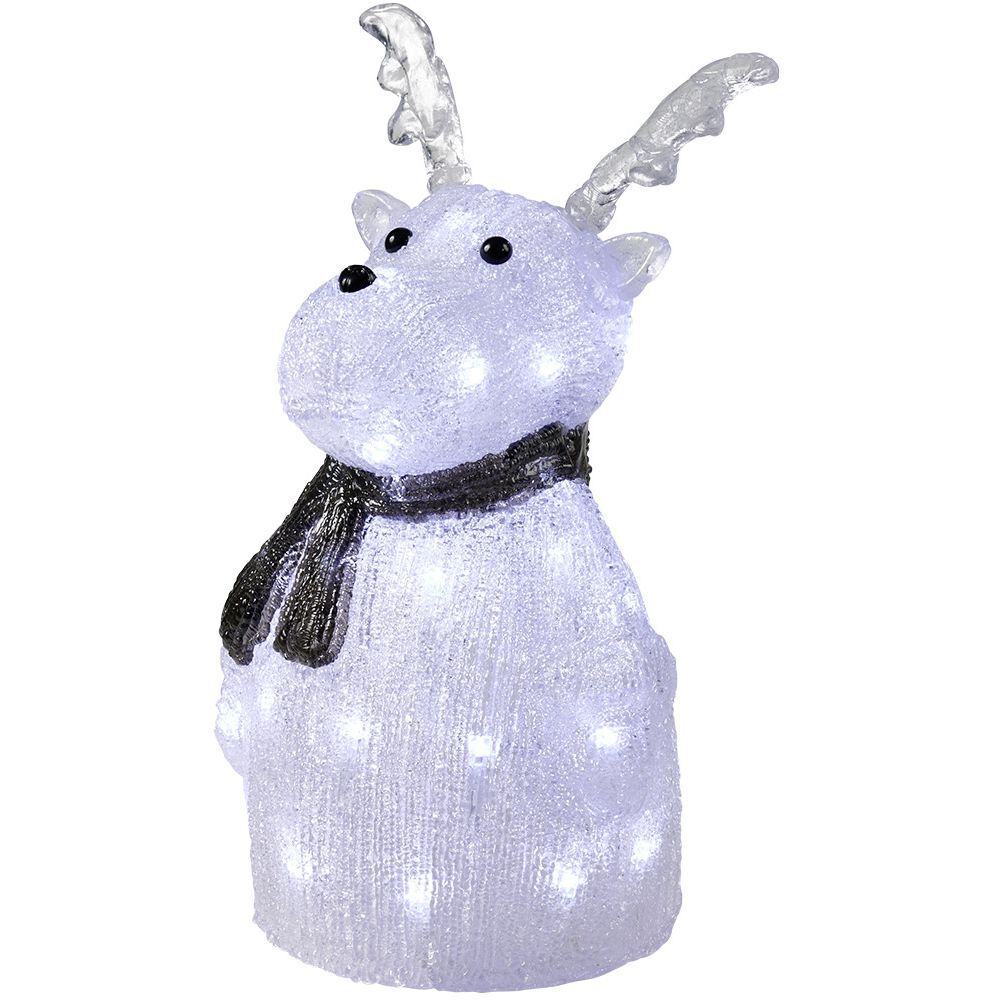 Renne lumineux acrylique H33cm 40 LED blanc froid