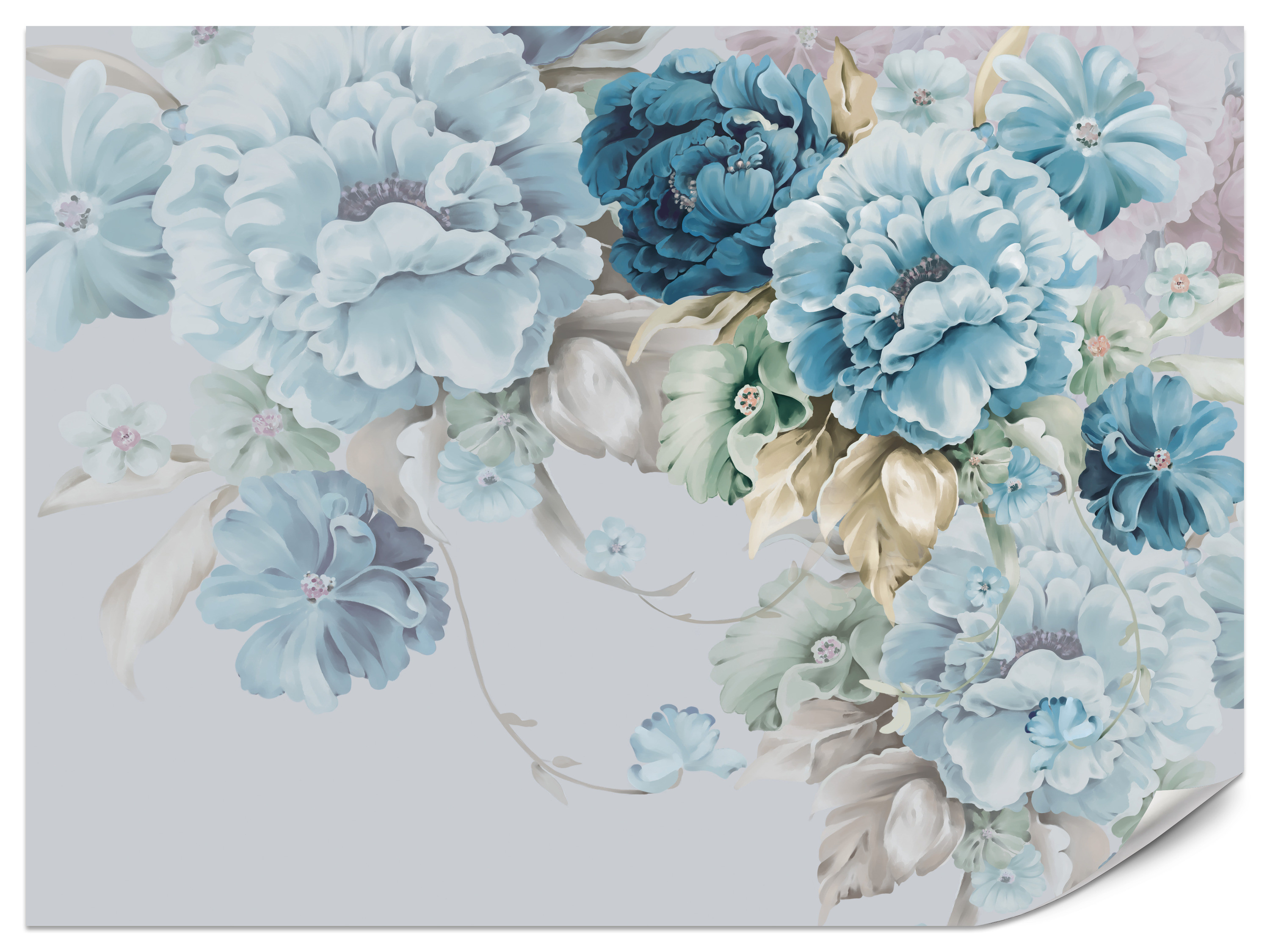 Fototapeta Niebieskie peonie 100x70cm